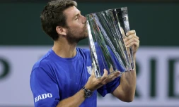 Le Britannique Cameron Norrie vainqueur du Masters 1000 d'Indian Wells, le 17 octobre 2021