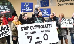 Manifestation contre l'utilisation du glyphosate devant la Commission européenne, le 9 novembre 2017 à Bruxelles
