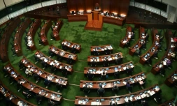 Le Conseil législatif lors de l'examen de l'article 23 de la loi sur la sécurité nationale, le 19 mars 2024 à Hong Kong