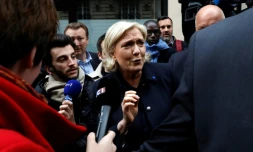 Marine Le Pen le 28 avril 2017 à Paris