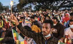Veillée à la mémoire des victimes du conflit au Tigré, le 3 novembre 2021 à Addis Abeba, en Ethiopie