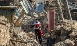 Dans le village de Tafeghaghte, au Maroc, détruit par le séisme le 9 septembre 2023