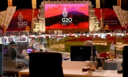 Salle de réunion des des ministres des Finances et gouverneurs de banques centrales du G20, le 16 juillet 2022 à Bali 