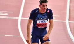 Le Français Pierre-Ambroise Bosse tenant du titre, éliminé au 800 m en demi-finale des Mondiaux de Doha le 29 septembre 2019