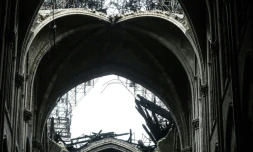 Les voutes de la nef de Notre-Dame de Paris le 16 avril 2019