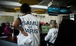 Employées du Samu 75, au coeur de l'hôpital Necker à Paris, Paris le 22 mai 2018