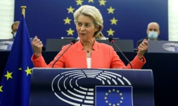 La présidente de la Commission européenne, Ursula von der Leyen, le 15 septembre 2021 à Strasbourg