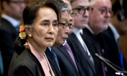 La dirigeante birmane Aung San Suu Kyi devant la Cour internationale de justice à La Haye, le 9 décembre 2019
