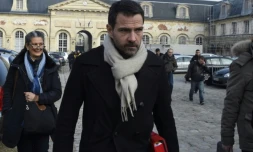 JérÎme Kerviel à la sortie du palais de justice le 20 janvier 2016 à Versailles