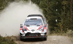 L'Estonien Ătt TĂ€nak lors du rallye de Finlande, Ă Jyvaskyla, le 3 aoĂ»t 2019