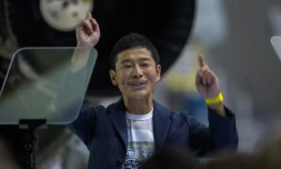 Le milliardaire japonais Yusaku Maezawa, lundi au siège de SpaceX à Hawthorne le 17 septembre 2018