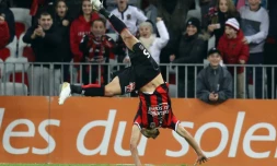 Le milieu de Nice Younes Belhanda auteur d'un but face Toulouse à l'Allianz Riviera, le 4 décembre 2016