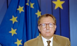 Le président de la Commission européenne Jacques Delors, le 10 juin 1993, à Bruxelles