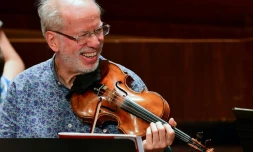 Le musicien letton Gidon Kremer en répétition à la Liszt Academy de Budapest, le 19 mai 2017