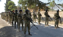 Syrian rebel fighters prepare for an upcoming government forces offensive, in the countryside of the rebel-held northern Idlib province