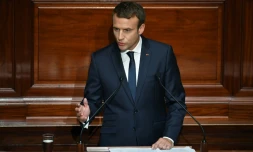 Le président français Emmanuel Macron devant le Congrès à Verseilles près de Paris, le 3 juillet 2017