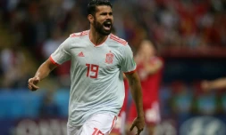L'attaquant de l'Espagne Diego Costa vient de marquer le but de la victoire contre l'Iran, le 20 juin 2018 à Kazan 
