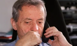 Pierre Bouteiller, alors directeur de France Musiques, le 27 mars 2000 à la Maison de la radio à Paris