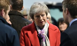 La PremiĂšre ministre britannique Theresa May le 27 novembre 2018 Ă Powys au Pays de Galles
