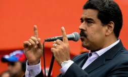 Le président vénézuélien Nicolas Maduro intervient lors d'une manifestation à Caracas, le 22 juin 2016