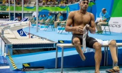 Ibrahim Al Hussein après les préliminaires du 50 m nage libre - aux Jeux paralympiques, le 13 septembre 2016 à Rio
