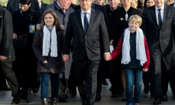 François Hollande à l'inauguration d'un monument pour la fraternisation dans la Grande guerre, le 17 décembre 2015 à Neuville Saint-Vaast