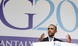 Le président américain Barack Obama, le 16 novembre 2015 au sommet du G20 à Antalya en Turquie