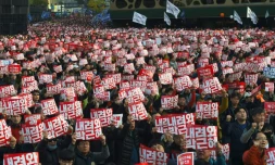 Des dizaines de milliers de Sud-coréens  manifestent le 12 novembre 2016 à Seoul 