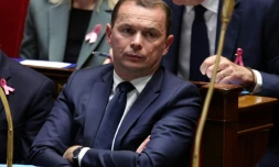 Le ministre du Travail Olivier Dussopt, le 3 octobre 2023 lors de questions au gouvernement à l'Assemblée, à Paris