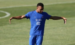 L'attaquant français Kylian Mbappé participe à une séance d'entraînement à l'université Bentley de Waltham, près de Boston, le 20 juin 2026