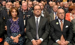 François Hollande entre Marisole Touraine et Bernard Cazeneuve le 24 septembre 2016 à Tours