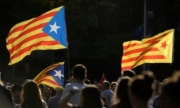 Manifestation pour l'indépendance de la Catalogne, le 3 octobre 2017 à Barcelone