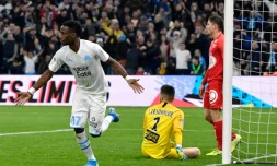 Le Marseillais Bouna Sarr ouvre la marque contre Brest, le 29 novembre 2019 au Stade Vélodrome