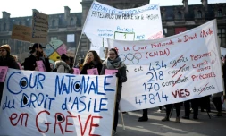 Rassemblement à l'appel de l'Ofpra pour protester contre la loi sur l'immigration, le 21 février 2018 à Paris


 