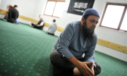 Emir Cajic imam
auto-proclamé de la communauté musulmane de Tuzla, le 16 mai 2016 lors de son entretien avec les journalistes de l'AFP