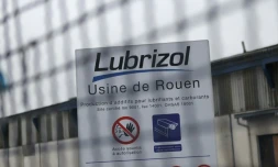 Entrée de l'usine Lubrizol à Rouen en 2013
