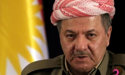 Massoud Barzani en conférence de presse le 24 septembre 2017 à Erbil, capitale de la région autonome du Kurdistan irakien