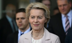 La présidente de la Commission européenne, Ursula von der Leyen,  à Montevideo, le 5 décembre 2024