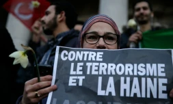 Manifestation contre le terrorisme place de la Bourse le 23 mars 2016 à Bruxelles 