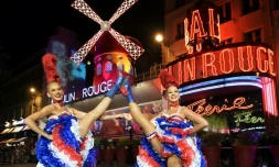 Inauguration des nouvelles voiles du moulin à vent du théâtre du Moulin Rouge à Paris le 5 juillet 2024

