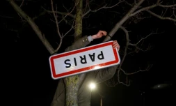 A la veille de l'ouverture du Salon de l'agriculture, à Paris, des agriculteurs en colÚre ont manifesté dans la capitale française, le 23 février 2024