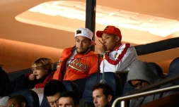 Les joueurs du Paris SG Neymar et Kylian Mbappé lors de la réception de Toulouse au Parc des Princes le 24 novembre 2018