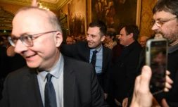 Le député LR sortant du Territoire-de-Belfort Ian Boucard le soir de sa réelection à Belfort, le 4 février 2017