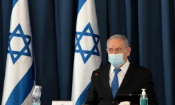 Le Premier ministre israélien Benjamin Netanyahu lors d'une réunion du cabinet à Jérusalem, le 5 juillet 2020