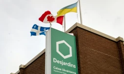 Un commerce dans un quartier de Montréal, au Canada, où vit une importante diaspora ukrainienne, le 27 janvier 2022