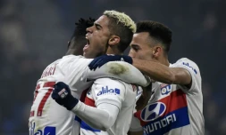 L'attaquant Mariano (c) auteur du second but pour Lyon face à Marseille, le 17 décembre 2017 à Décines-Charpieu