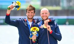 Le duo français Hugo Boucheron-Matthieu Androdias sacré en deux de couple aux Jeux de Tokyo, le 28 juillet 2021 