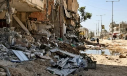 Des bâtiments endommagés aprs un raid de l'armée israélienne près de Tulkarem, dans le nord de la Cisjordanie occupée, le 12 septembre 2024