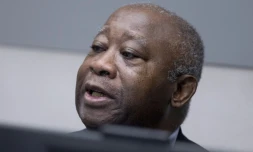 L'ancien président ivoirien Laurent Gbagbo au début de son procÚs à la Cour pénale internationale de la Haye, aux Pays-Bas, le 28 janvier 2016