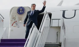 Le secrĂ©taire d'Ătat amĂ©ricain Antony Blinken est en Arabie saoudite, Ă Riyad le 29 avril 2024